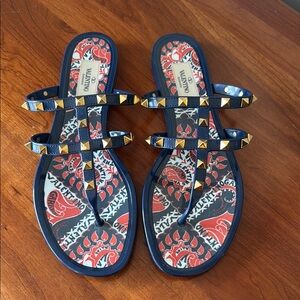 Valentino Rockstud Sandals - Denim/Light navy